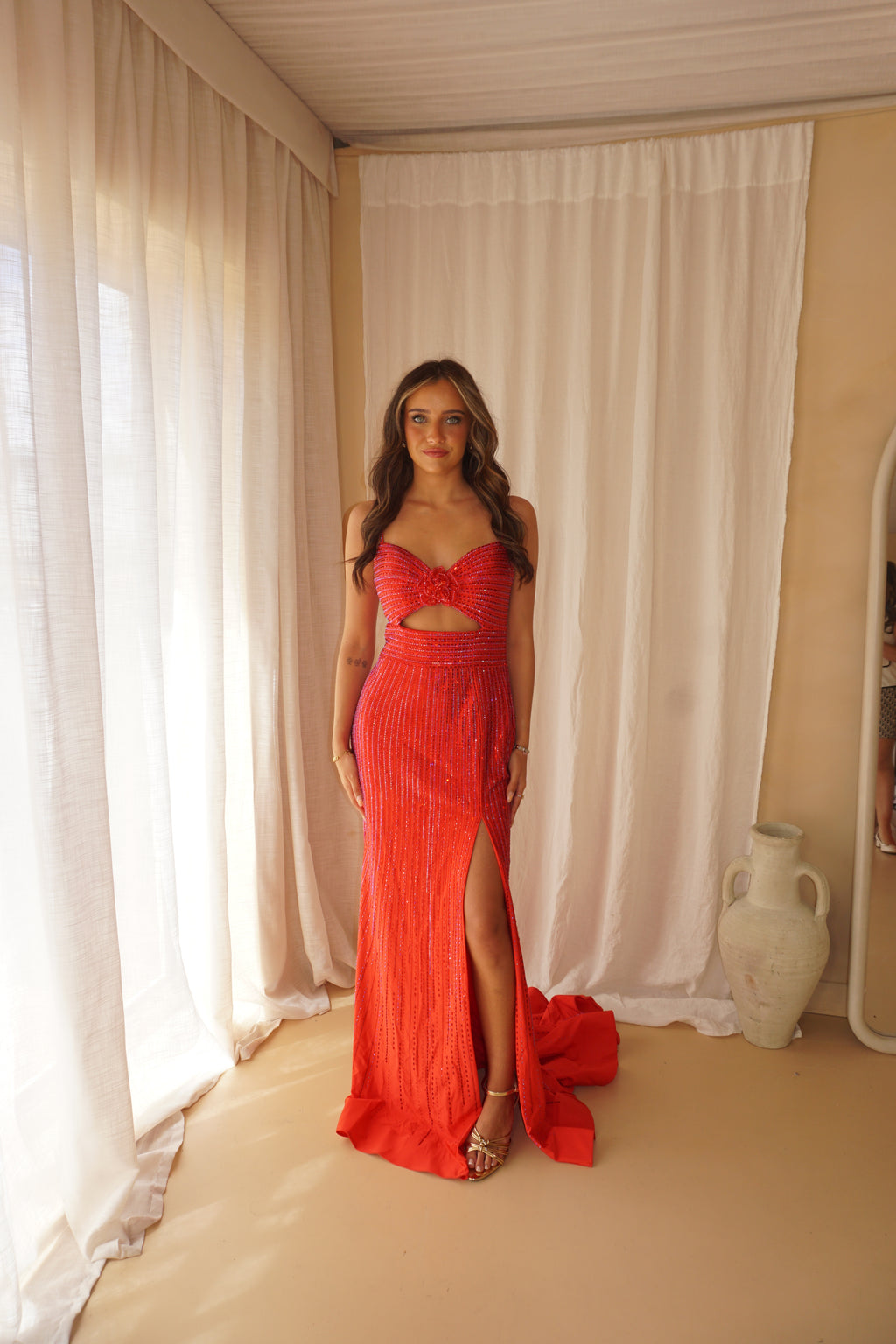 Sherri Hill Red Fitted Gown US6/UK10