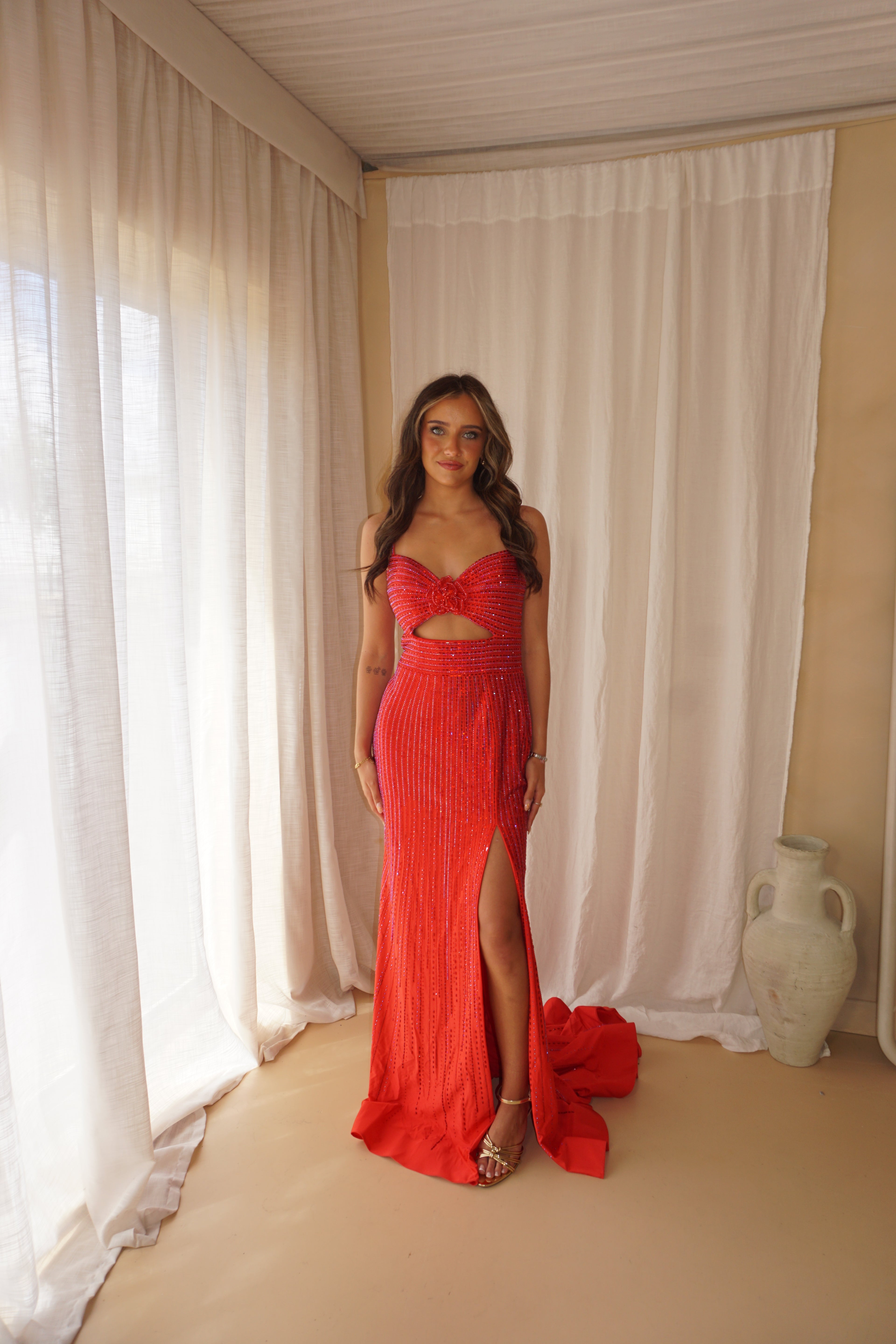 Sherri Hill Red Fitted Gown US6/UK10