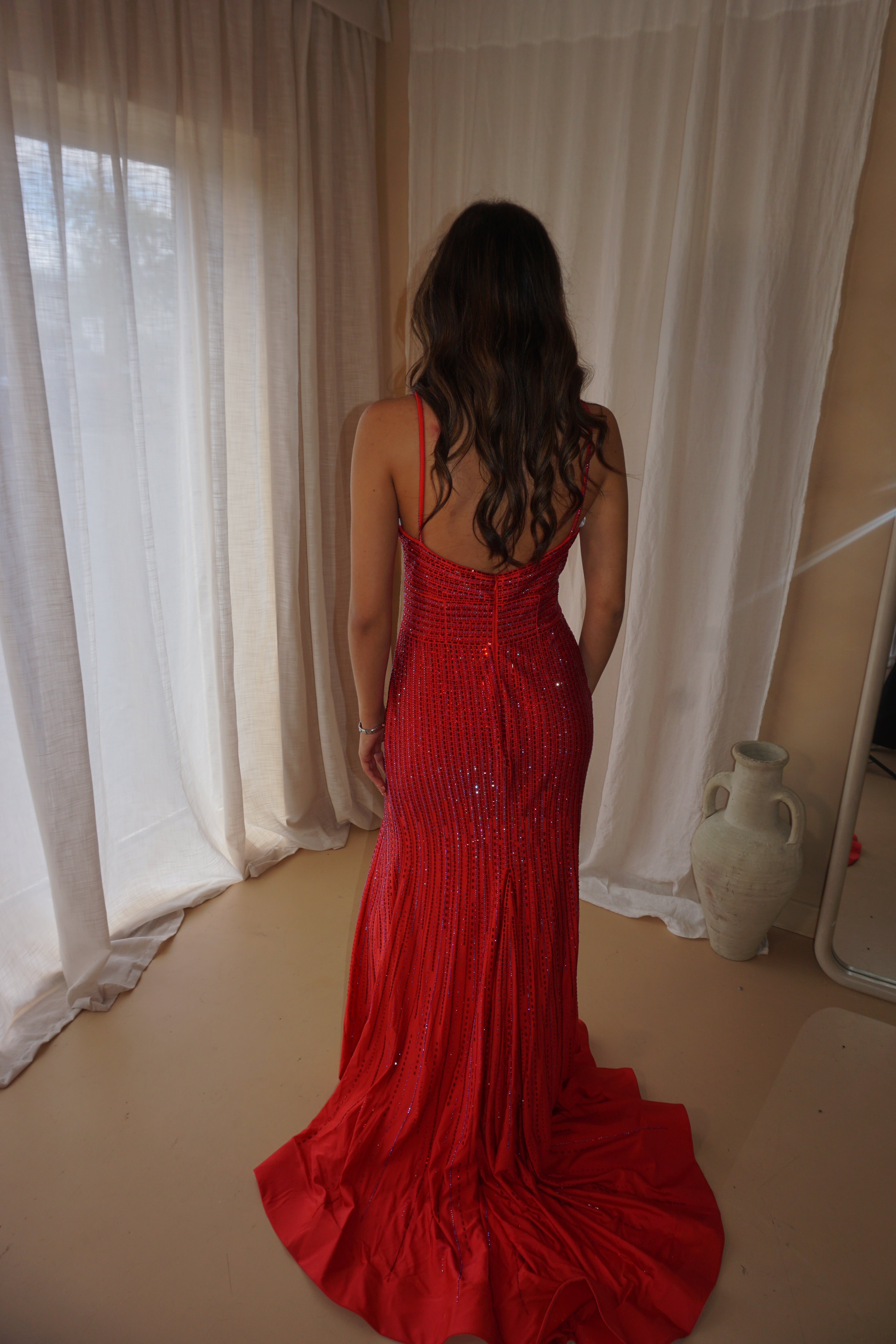 Sherri Hill Red Fitted Gown US6/UK10