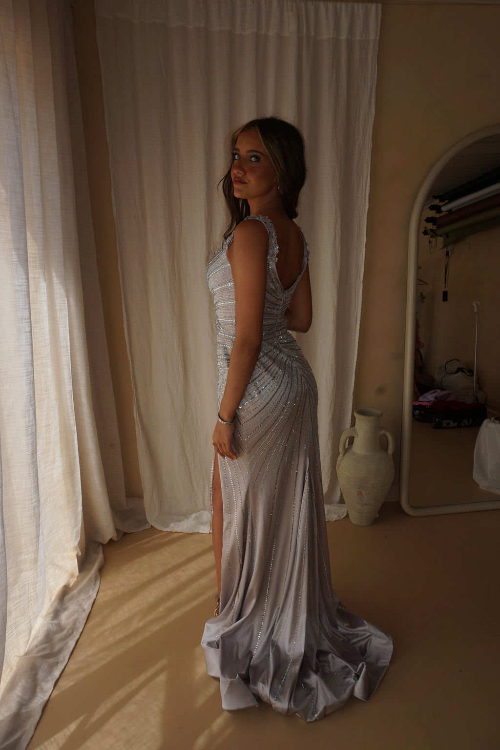 Rachel Allan Silver Dress US6/UK10