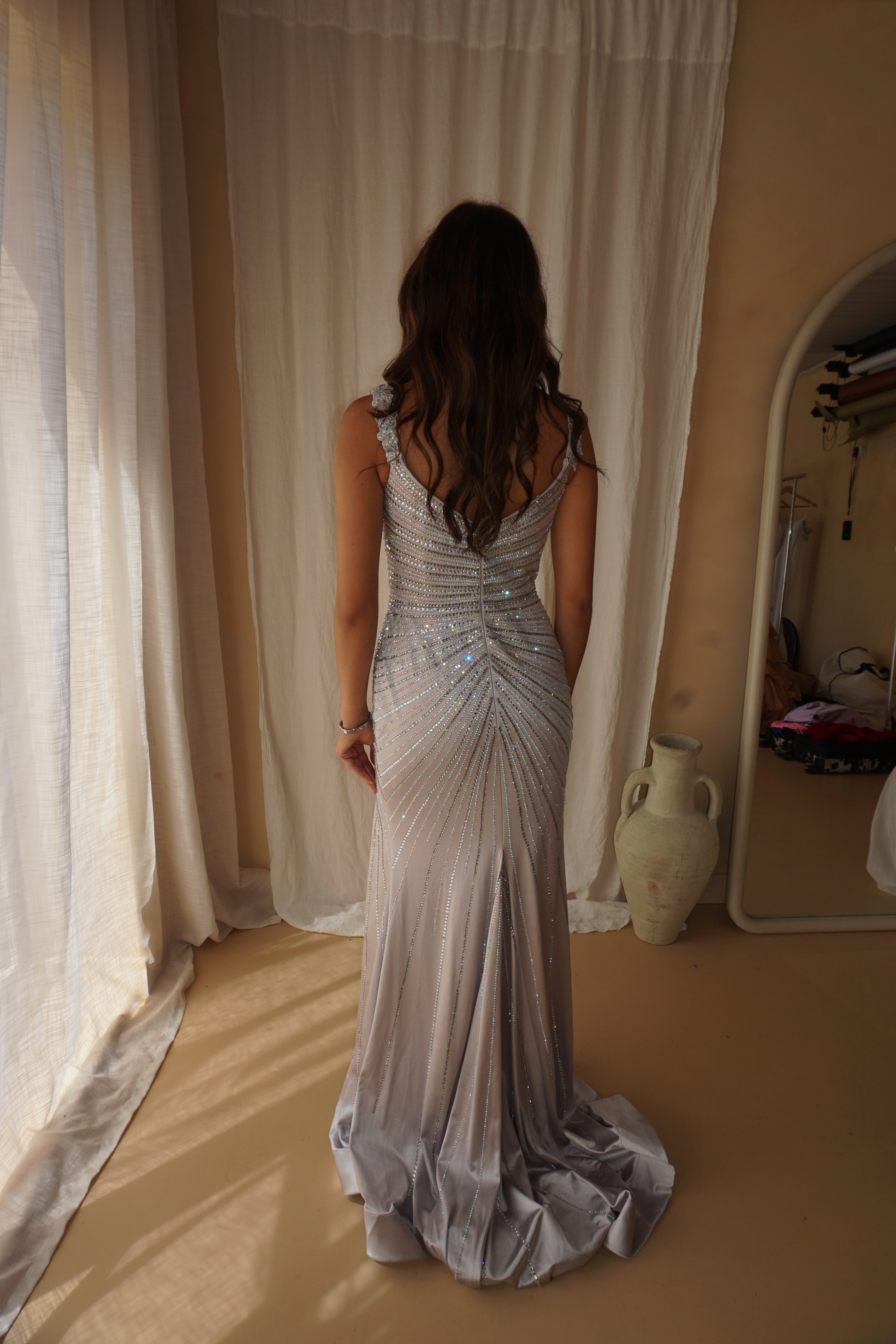 Rachel Allan Silver Dress US6/UK10