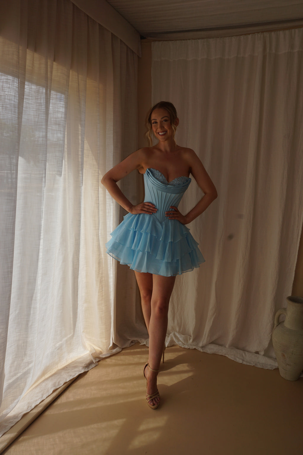Sherri Hill Blue Cocktail Dress US00/UK2/4