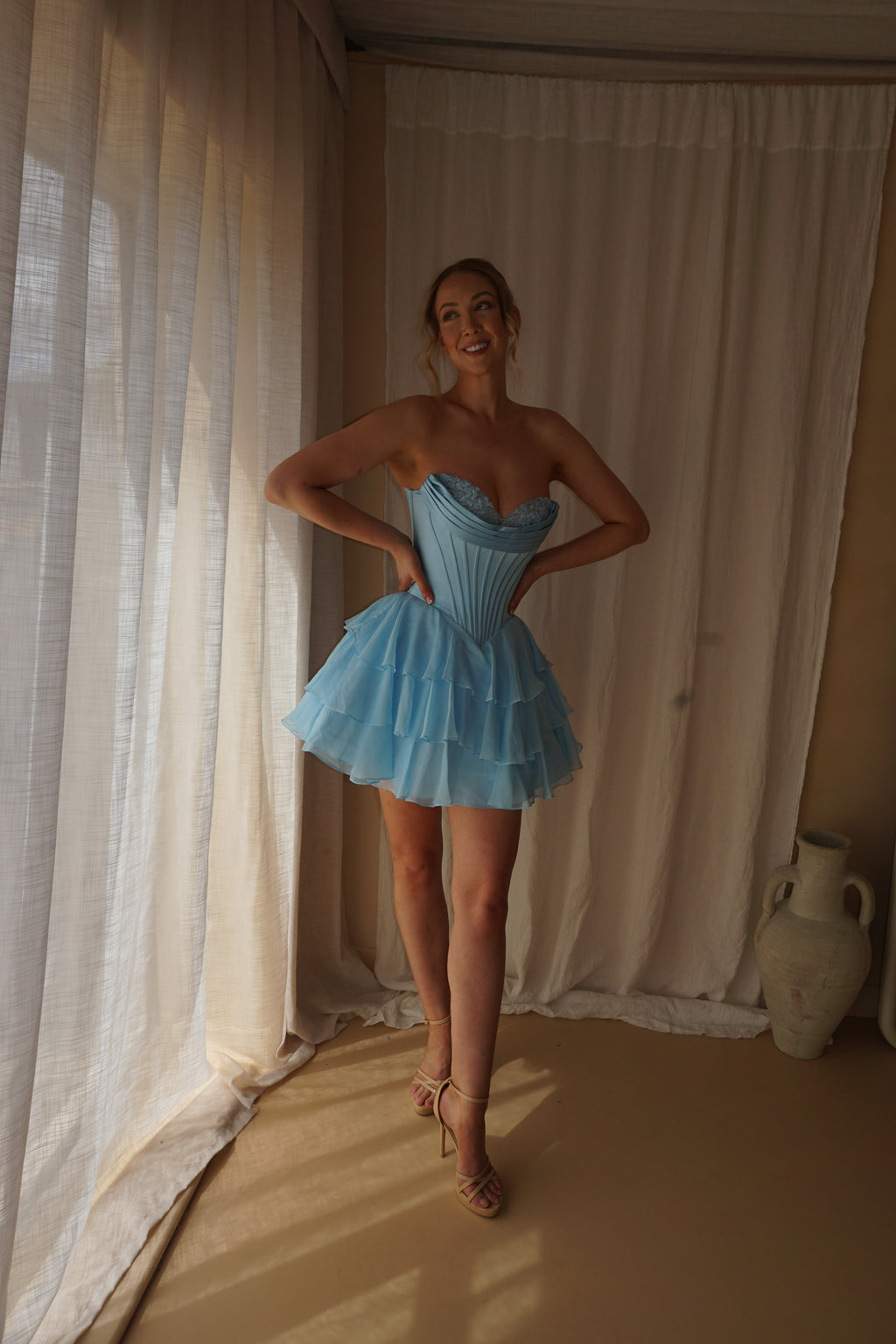 Sherri Hill Blue Cocktail Dress US00/UK2/4