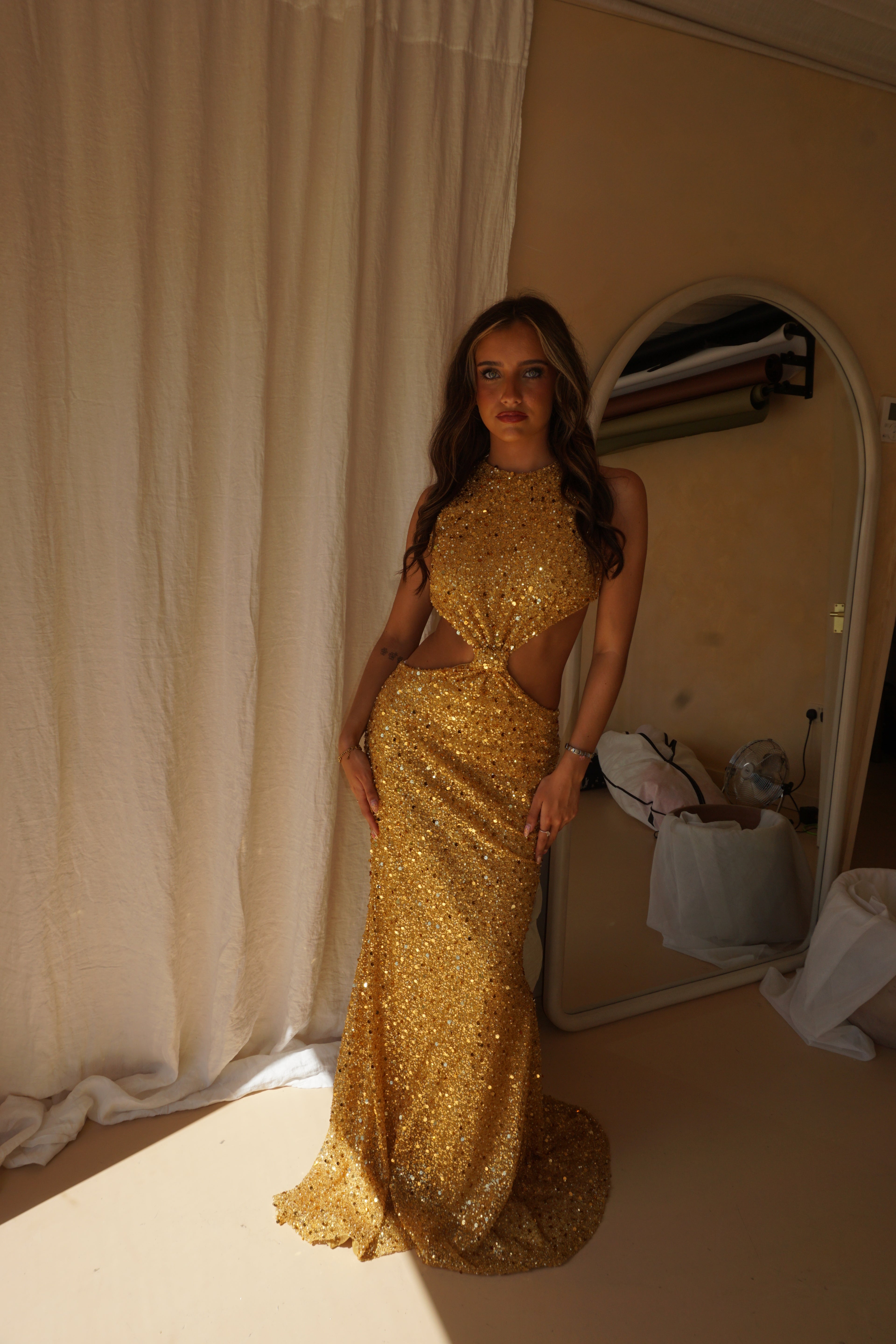 Cesar Solorzano Gold Dress US6/UK10