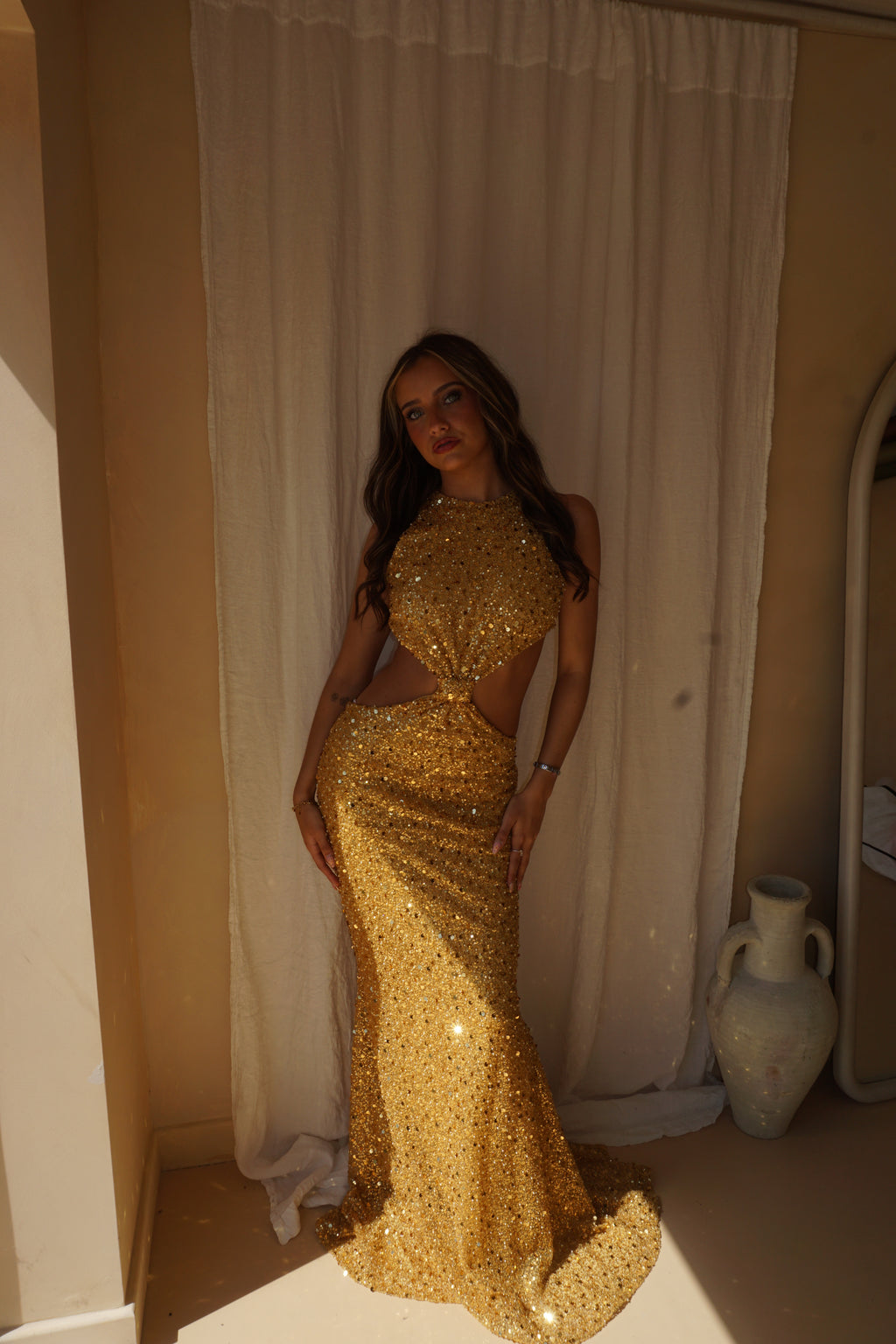 Cesar Solorzano Gold Dress US6/UK10