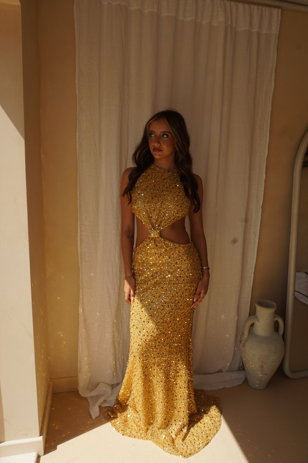 Cesar Solorzano Gold Dress US6/UK10