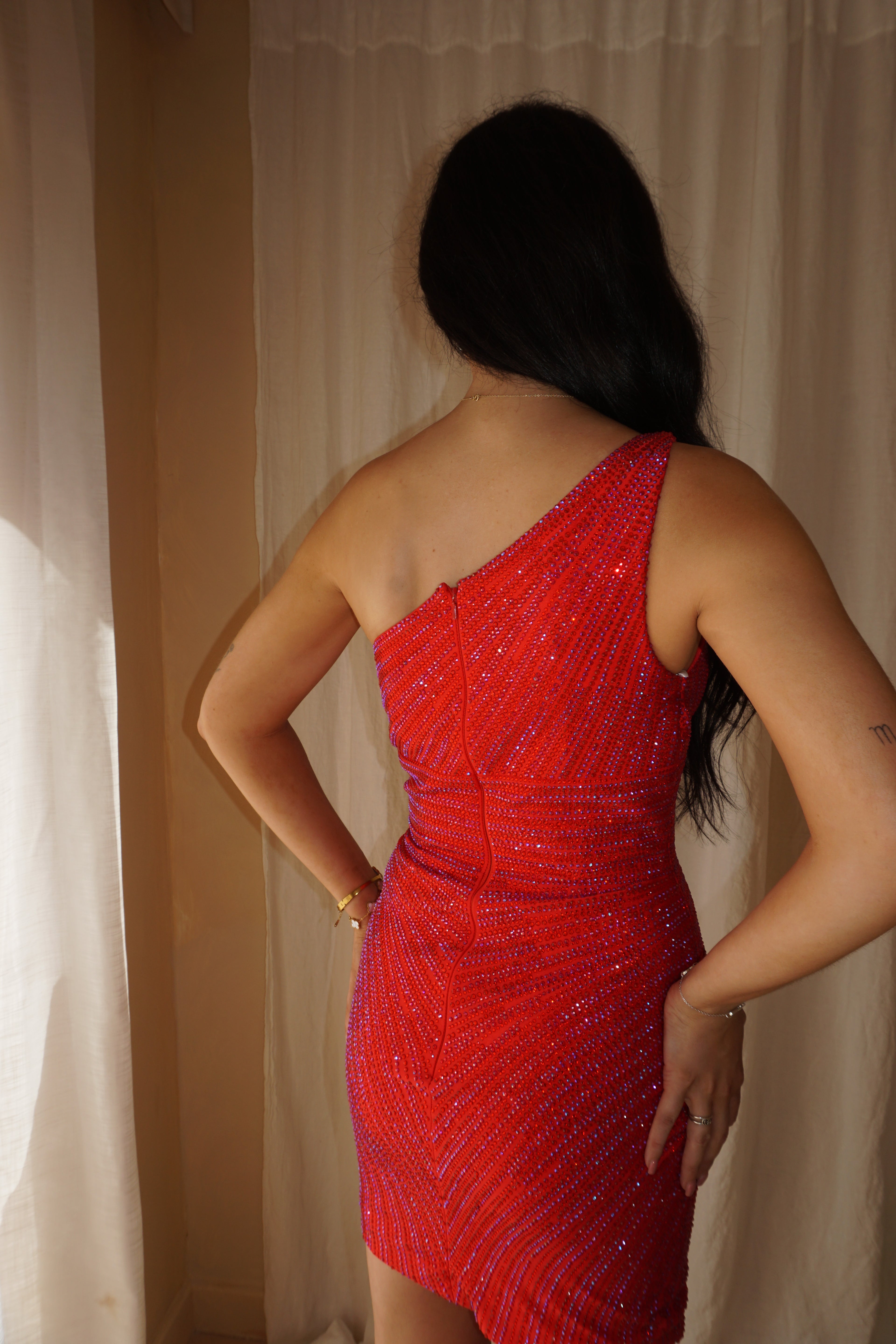 Sherri Hill Red Mini Dress US4/UK8
