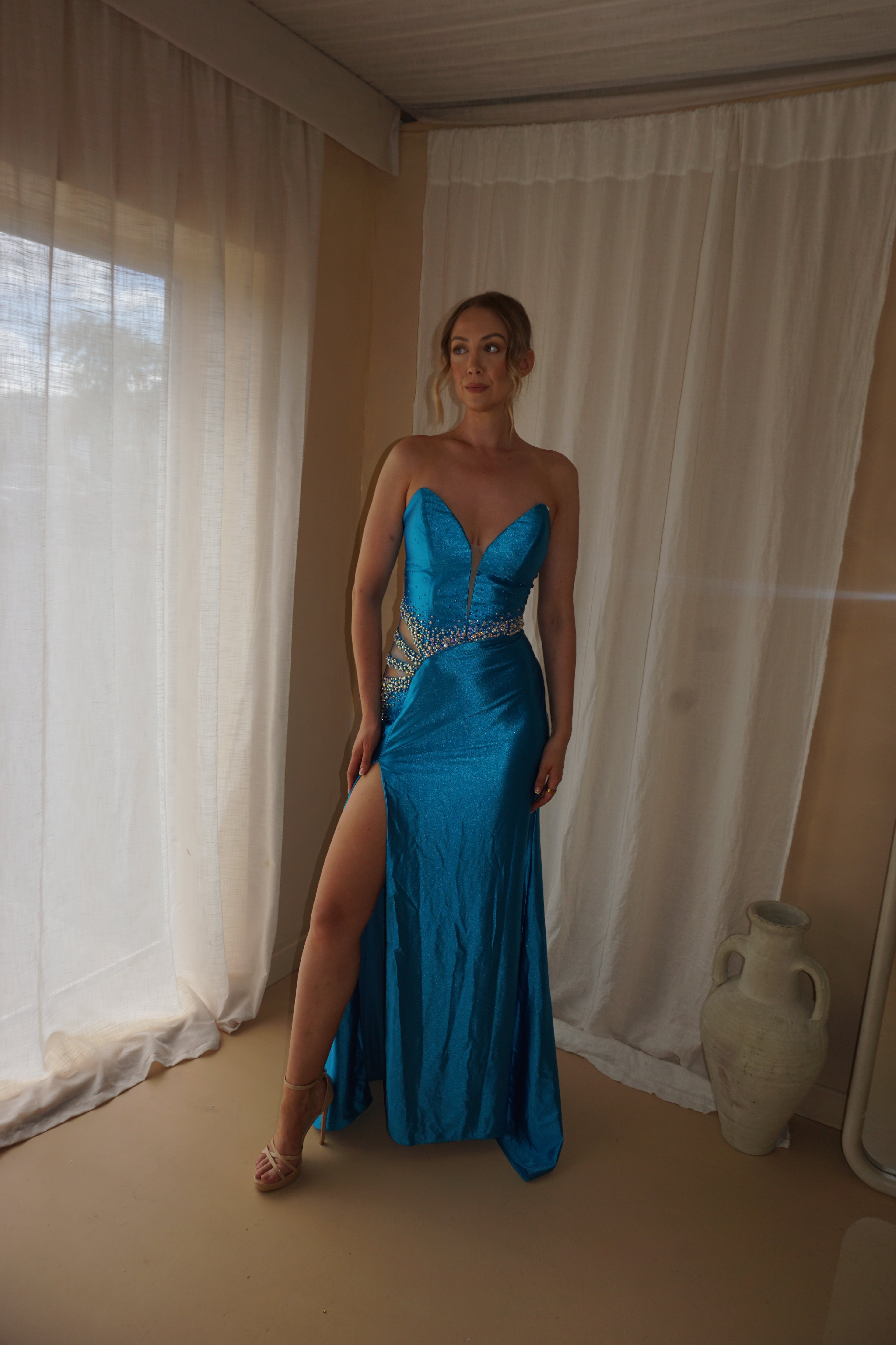 Rachel Allan Ocean Blue Dress US8/UK12
