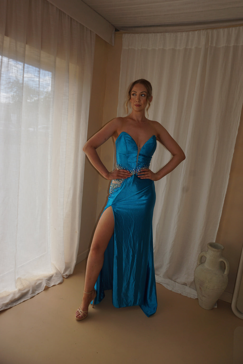 Rachel Allan Ocean Blue Dress US8/UK12