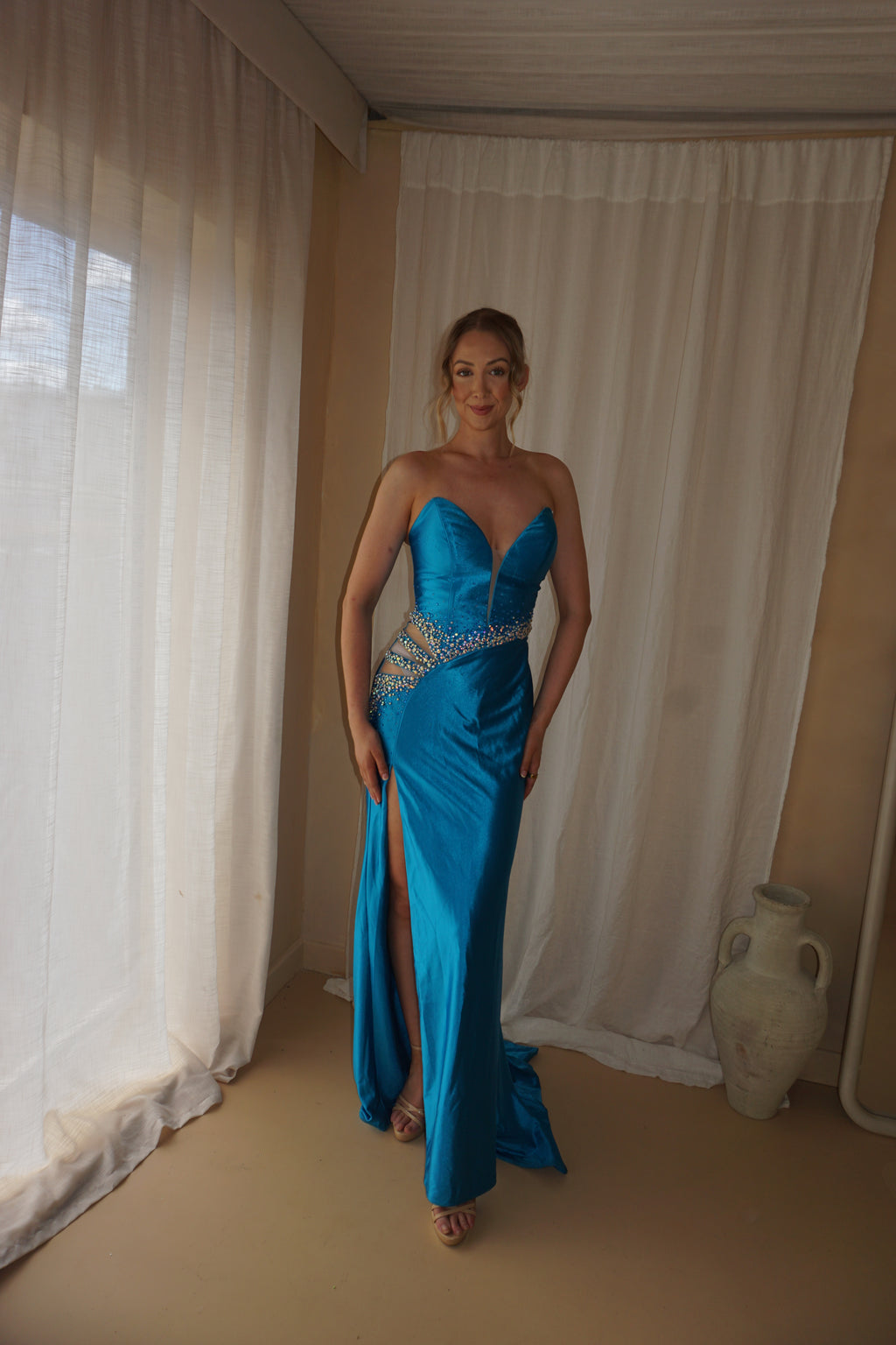 Rachel Allan Ocean Blue Dress US8/UK12