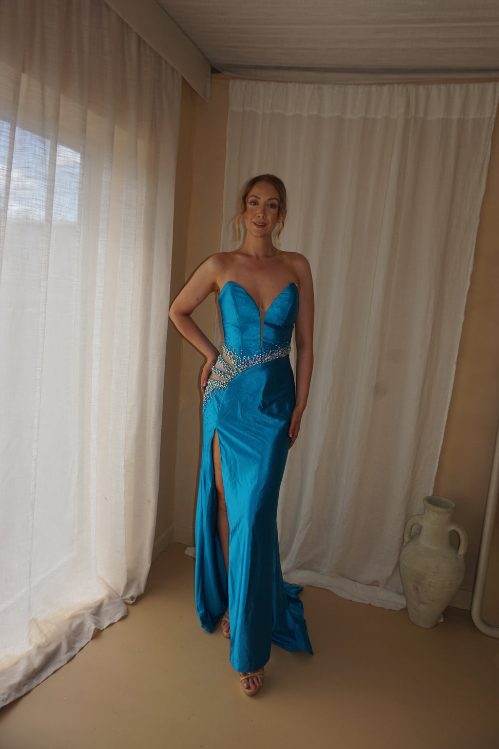 Rachel Allan Ocean Blue Dress US8/UK12