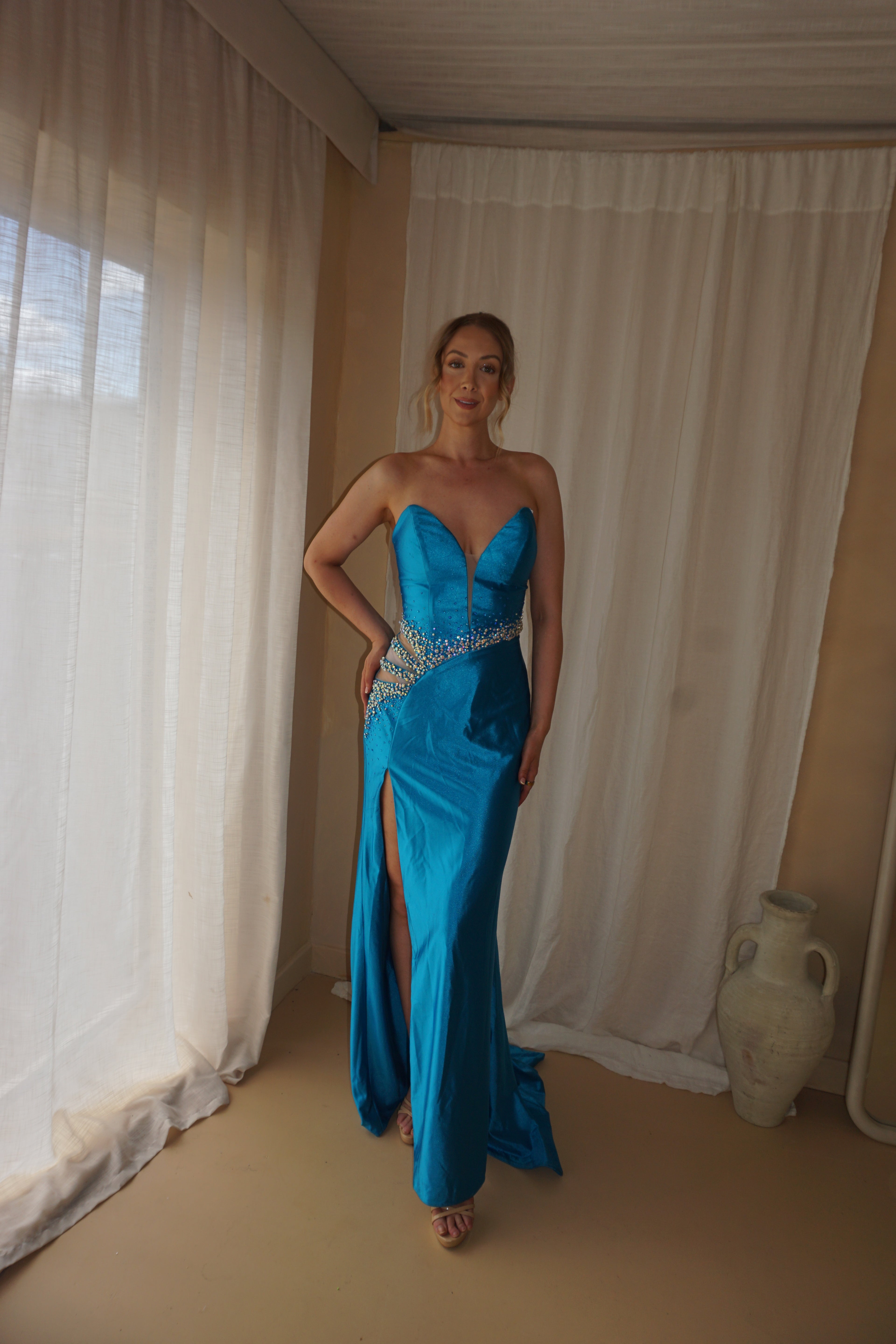 Rachel Allan Ocean Blue Dress US8/UK12
