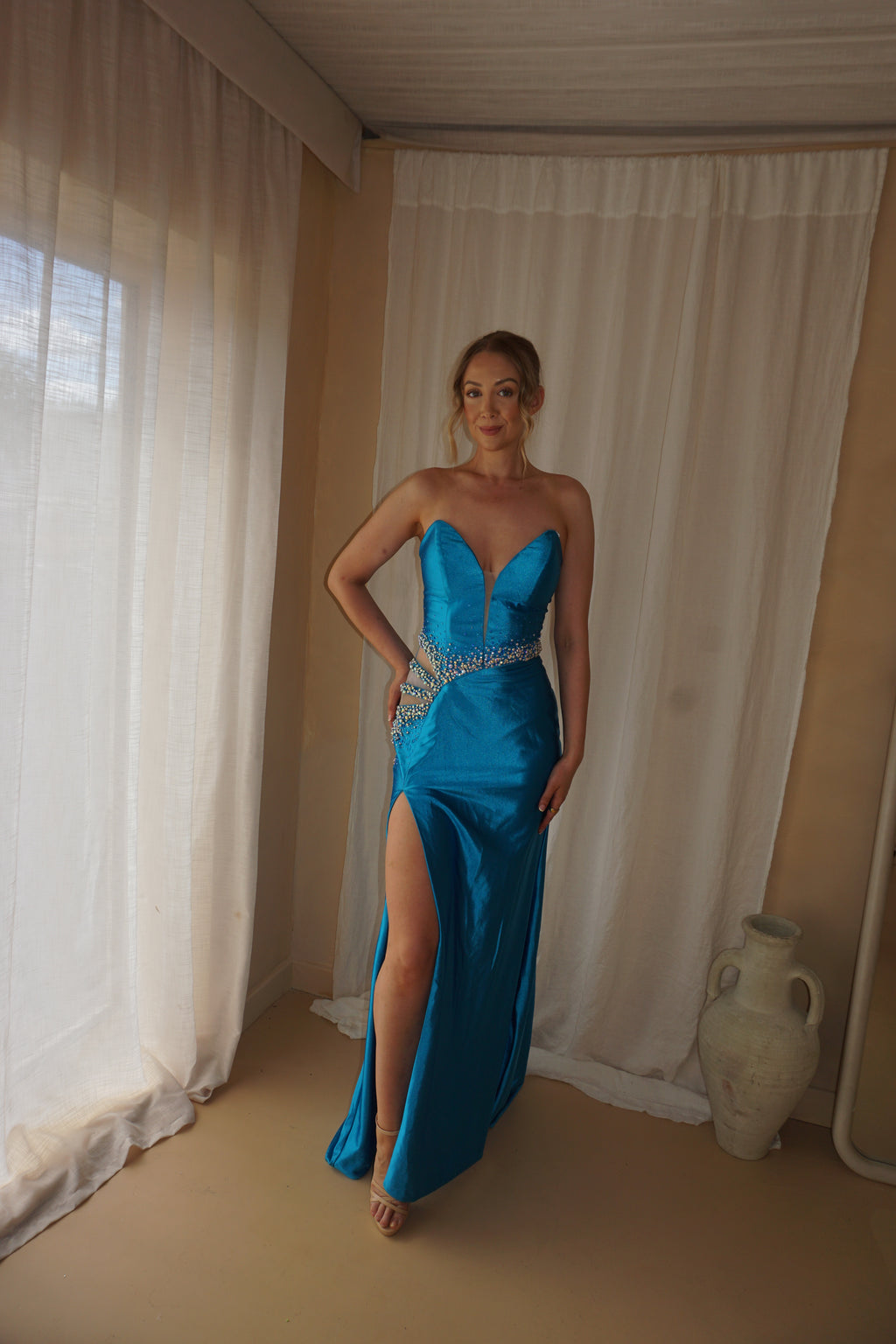 Rachel Allan Ocean Blue Dress US8/UK12