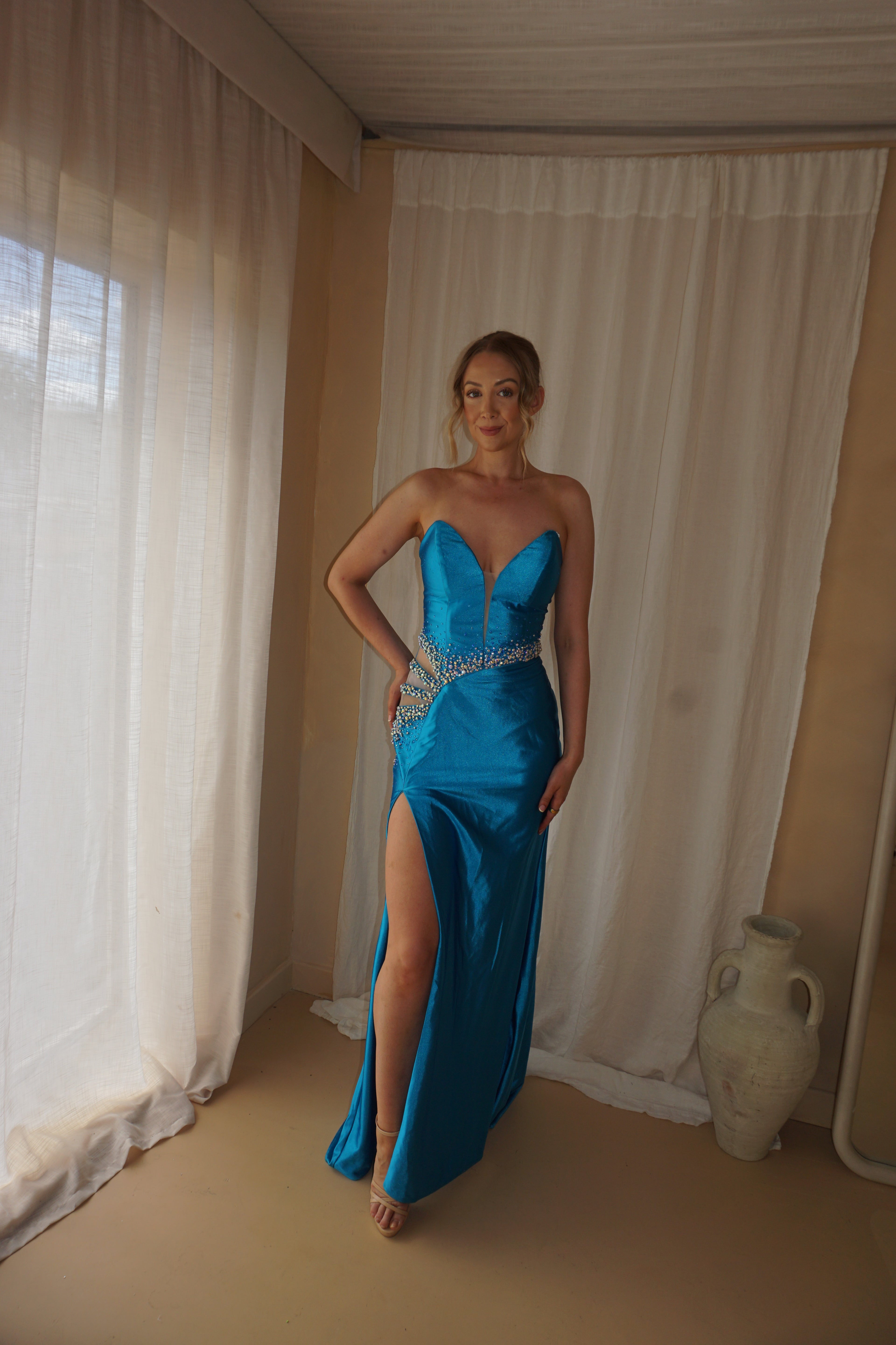 Rachel Allan Ocean Blue Dress US8/UK12