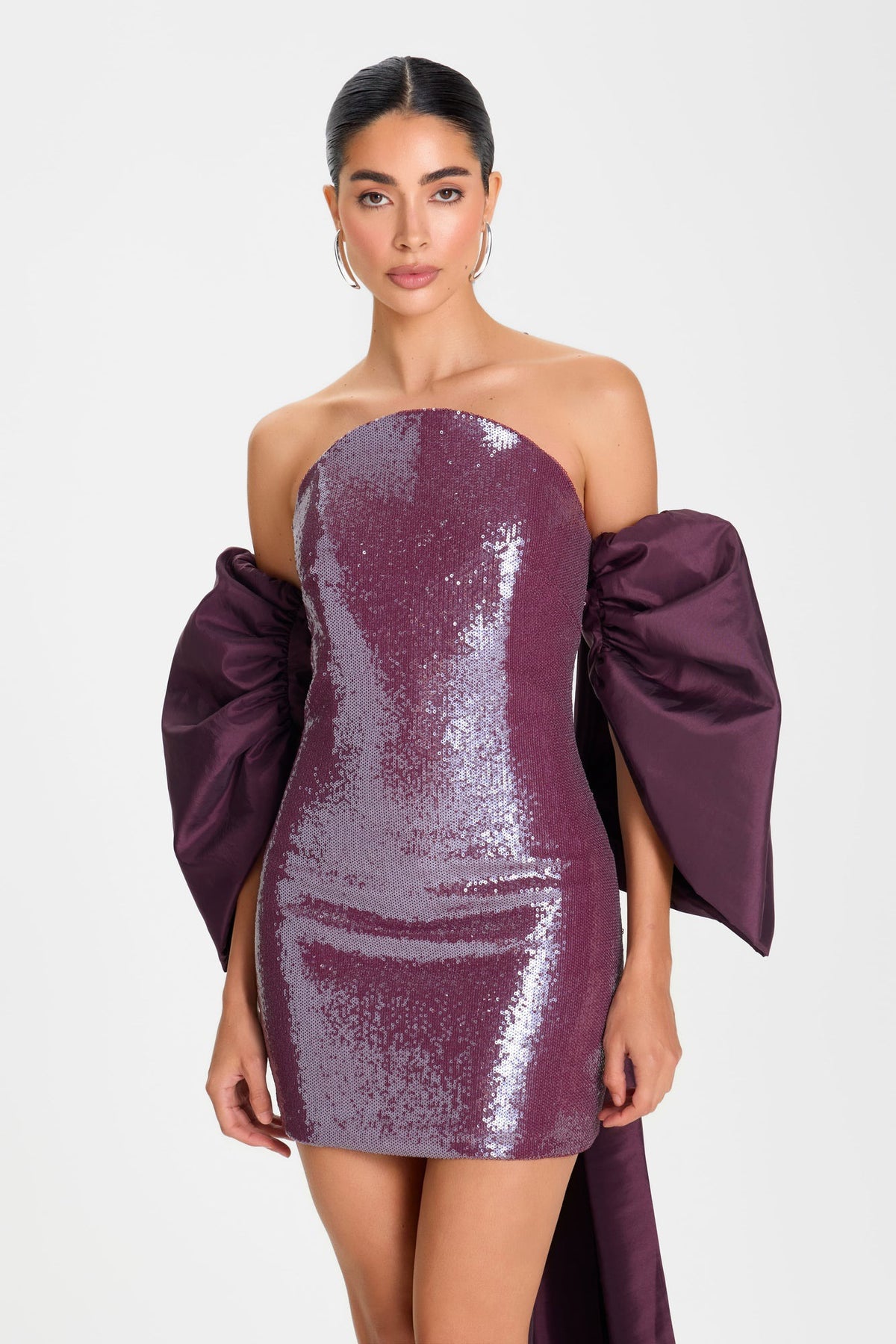 Nadine Merabi Lara Burgundy Dress