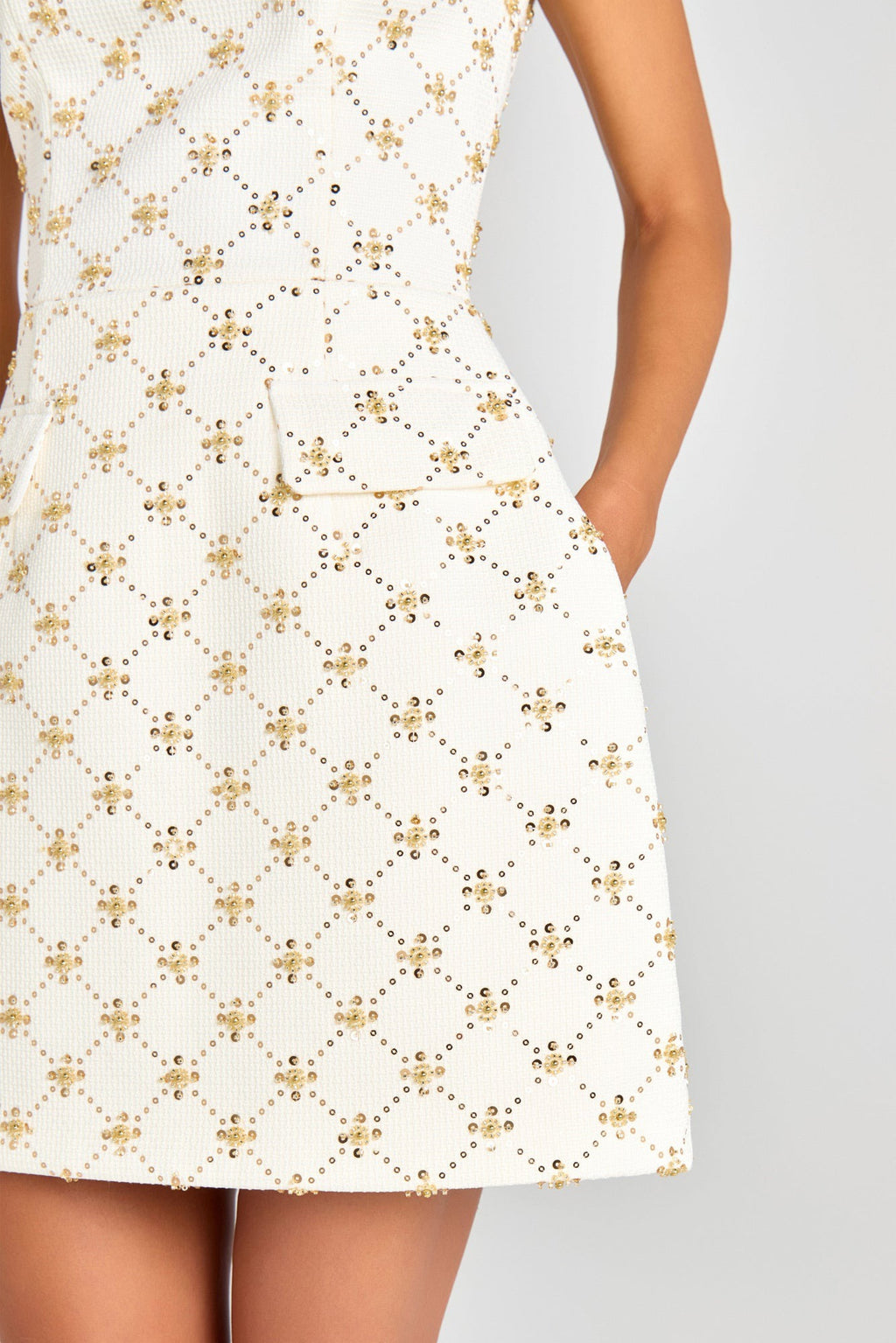 Nadine Merabi Morgan Ivory Dress