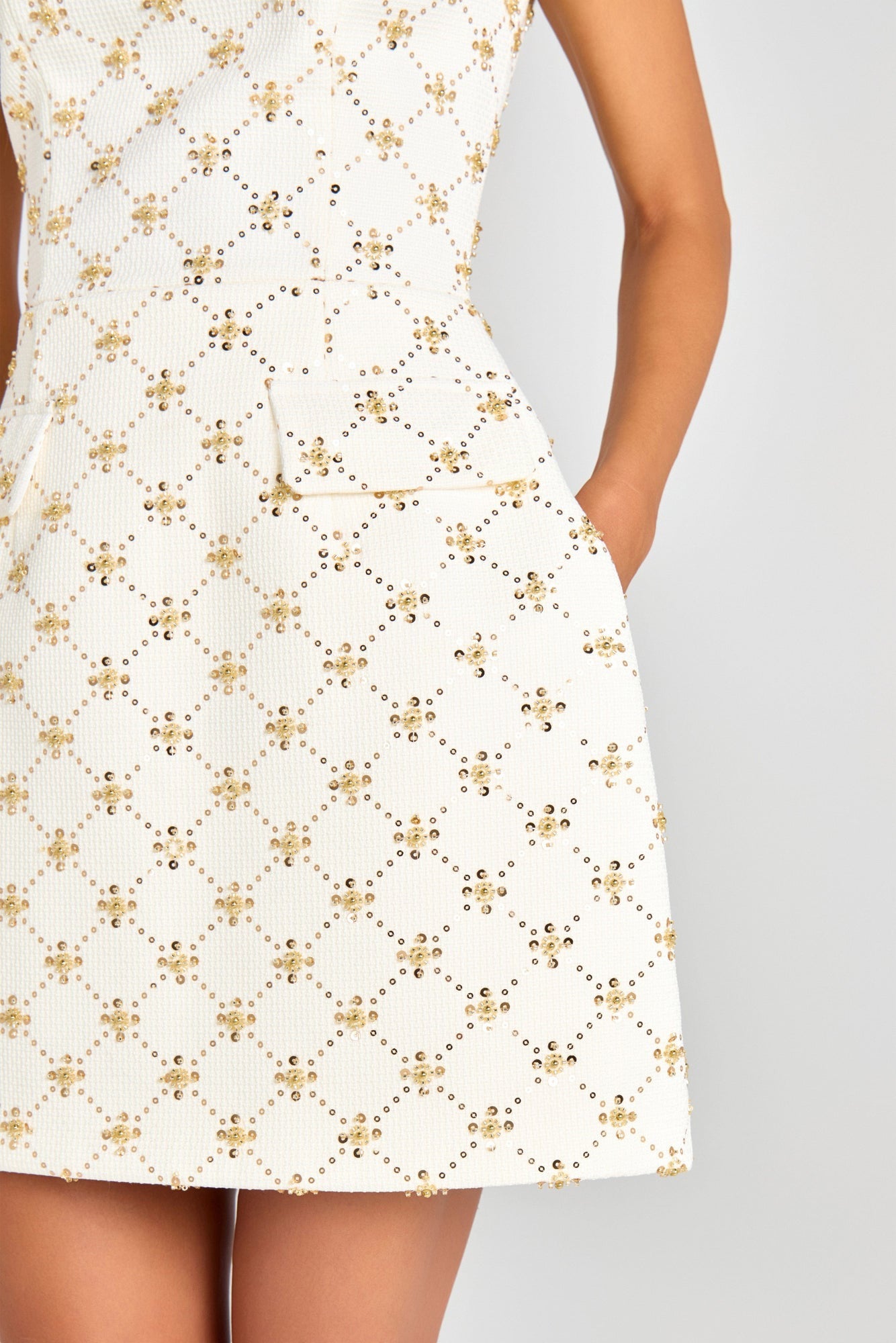 Nadine Merabi Morgan Ivory Dress