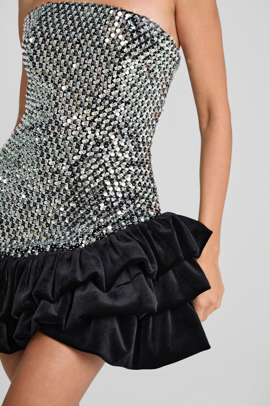 Nadine Merabi Francesca Silver Dress