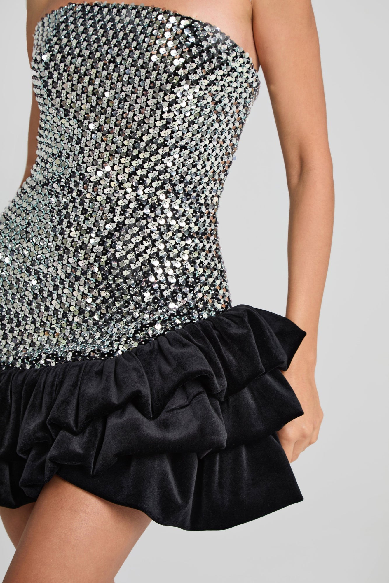 Nadine Merabi Francesca Silver Dress