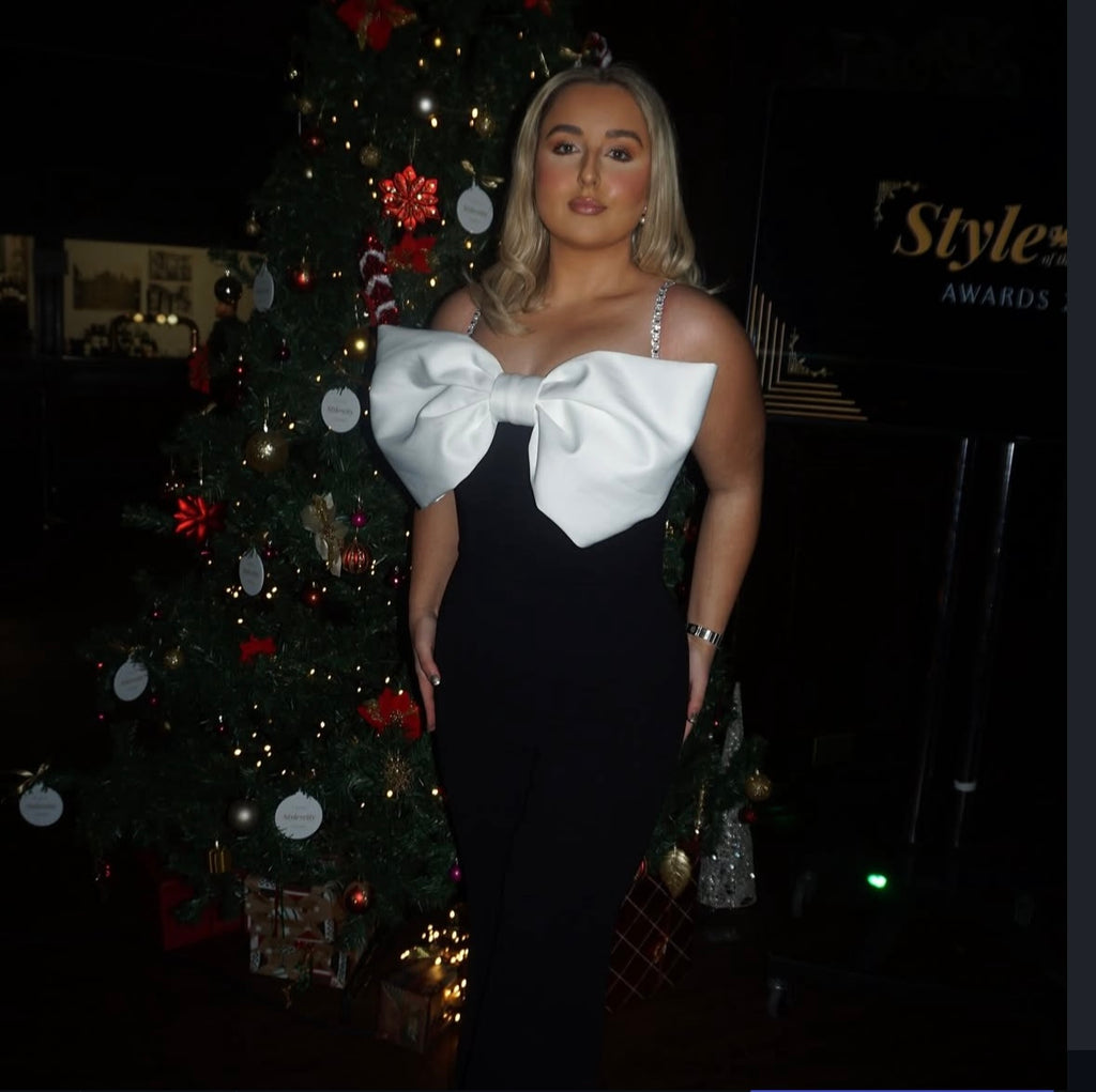 Nadine Merabi Jenny Bow Jumpsuit